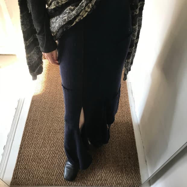 detail knit long skirt