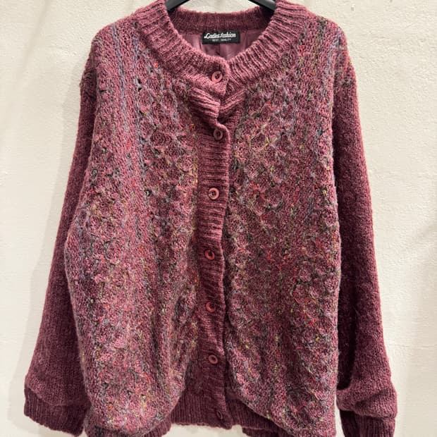 japan vintage 꽈배기 보카시 가디건