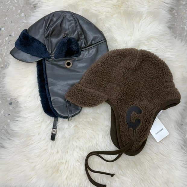 브라운 퍼 이어머프 비니