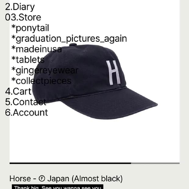 테프스토어 모자 Horse- japan(Almost black)