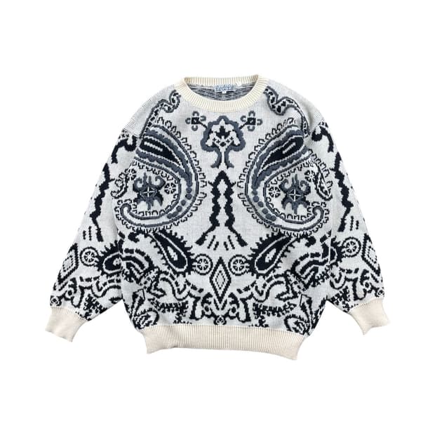 Vintage 페이즐리 패턴 니트 