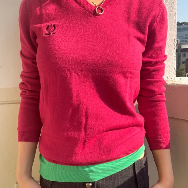 13SS 프레드페리 X 라프시몬스 V넥니트