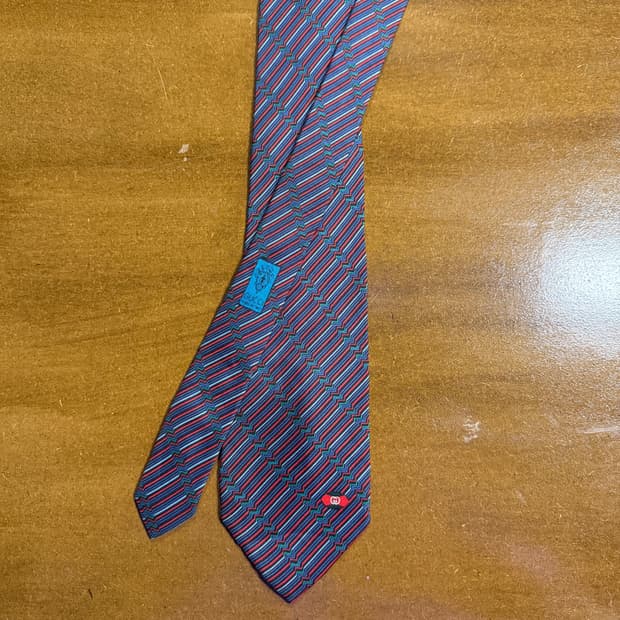 구찌 GUCCI 네이비 멀티 스트라이프 실크 넥타이