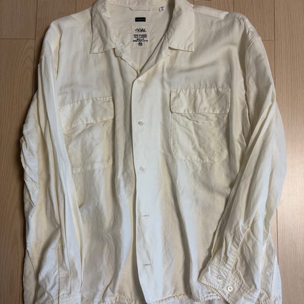 [M] 나나미카 오픈카라 셔츠 에크루