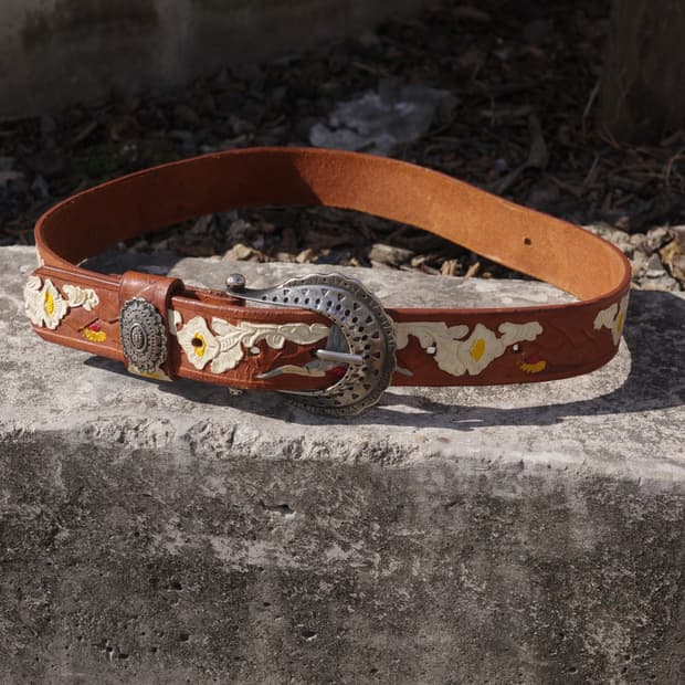 빈티지 핸드페인팅 웨스턴 툴 벨트
