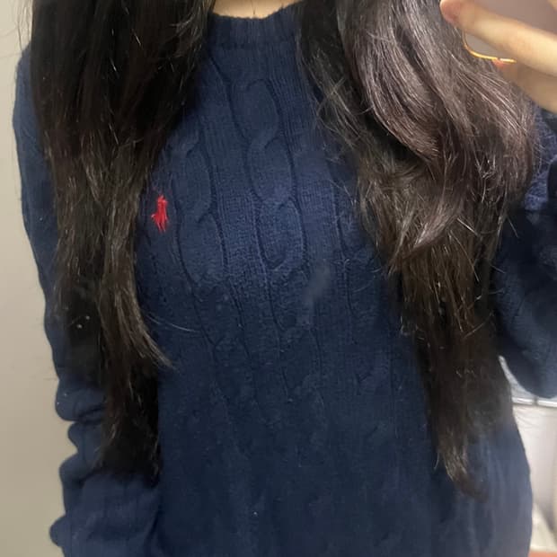 빈티지 폴로 꽈배기 니트