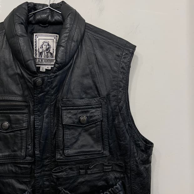 H.B LEATHER 카우하이드 바이커 레더 베스트