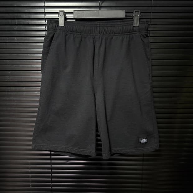 디키즈 블랙 검정 스웻 면 코튼 워크 밴딩 반바지 쇼츠 M 95 로고