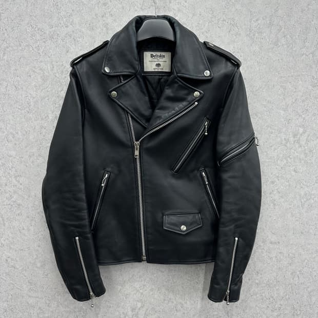 100 데프트스킨 남자 소가죽 라이더 자켓