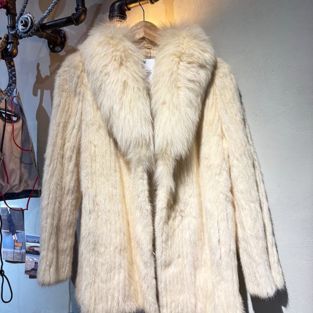 아이보리 여우+밍크코트
