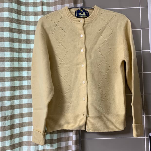 빈티지 램스울 버터 가디건