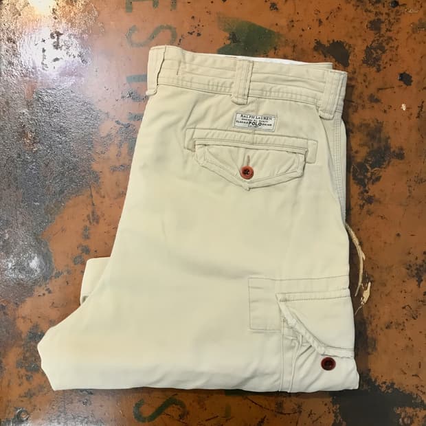 폴로랄프로렌 베이지 코튼 카고 숏 팬츠 반바지 허리 38 빅사이즈