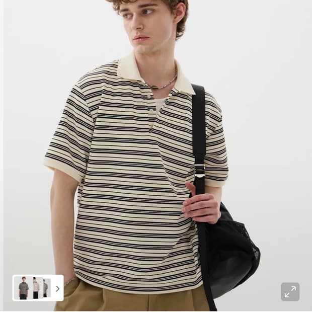 르아브 사콘 스트라이프 하프 티