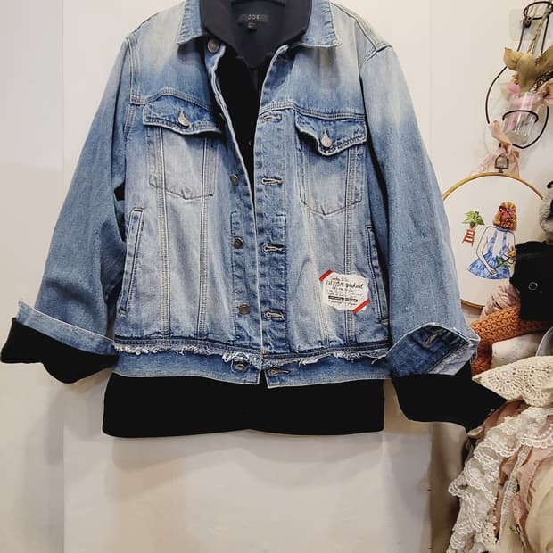SJYP 레터링 데님자켓