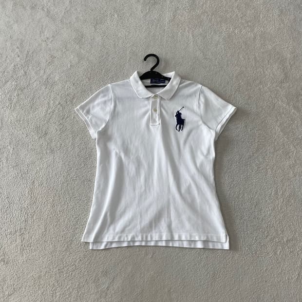L 폴로 여성 빅포니 화이트 반팔카라티 대장