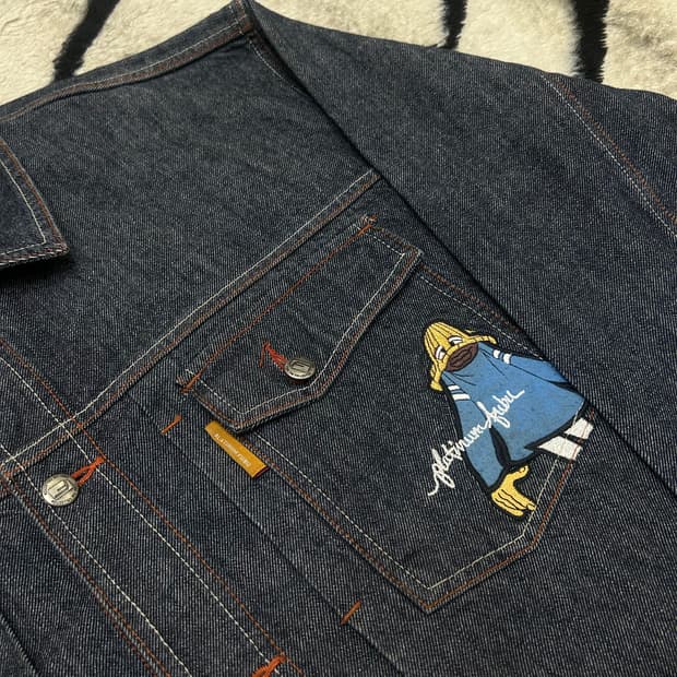 [XL]FUBU 90s 자수 오버핏 데님 자켓