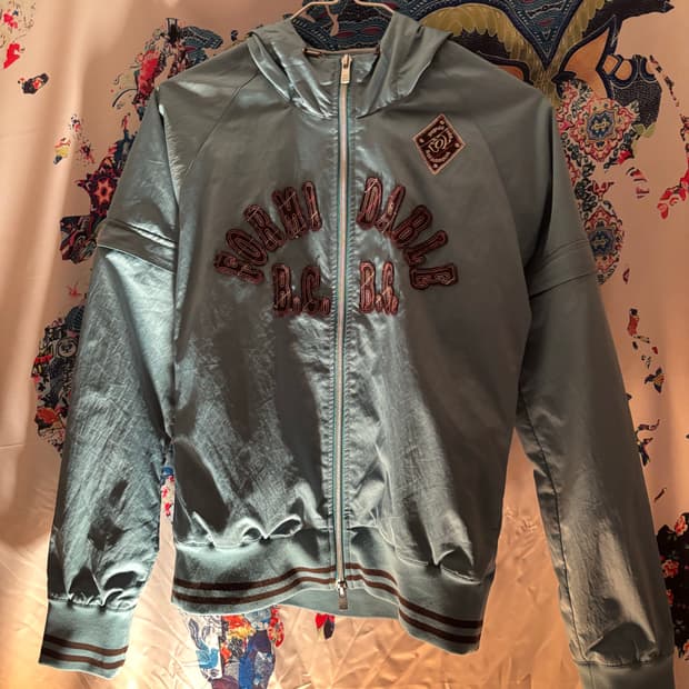 Zoy 빈티지 민트초코 후드 바람막이 자켓 핀터깔