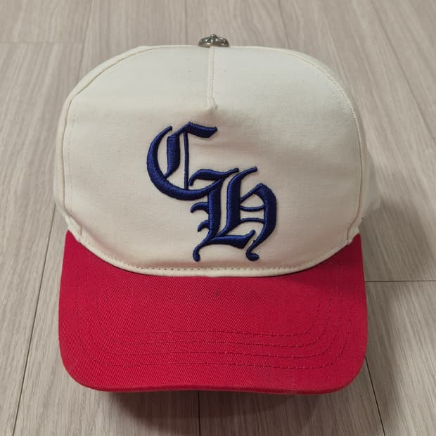 크롬하츠 CH자수 5패널 캡 (레드×아이보리)