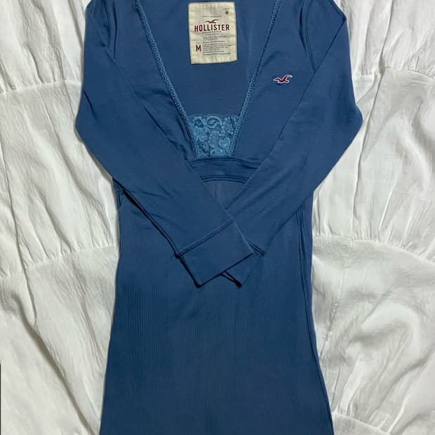 유일매물 Hollister 홀리스터 y2k 빈티지 레이스 딱붙 티셔츠