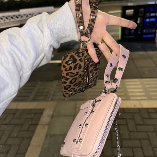 다이닛 스터드 카드지갑 핑크