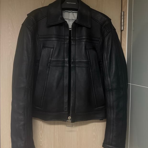 우영미 20fw 싱글 라이더 가죽자켓 블랙 46