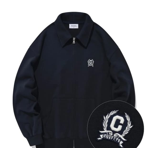 커버낫 엠블럼 카라 집업 네이비 XL