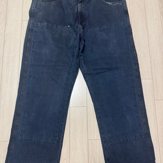 Berne 빈티지 흑청 더블니 팬츠 