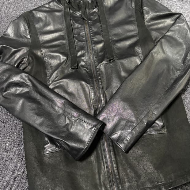 우영미 레더자켓 XL