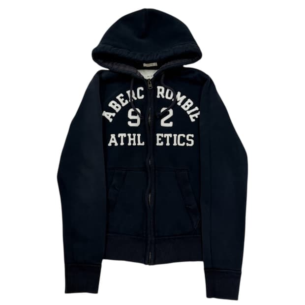아베크롬비 빈티지 스펠로고 Y2K 기모 후드집업 자켓 네이비 M