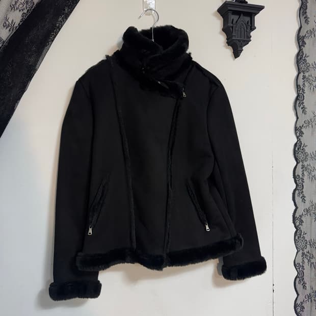 Black shearling jacket