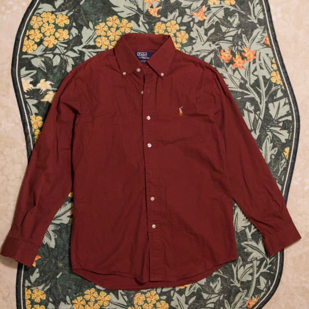 폴로 랄프로렌 버건디 커스텀핏 셔츠 XL