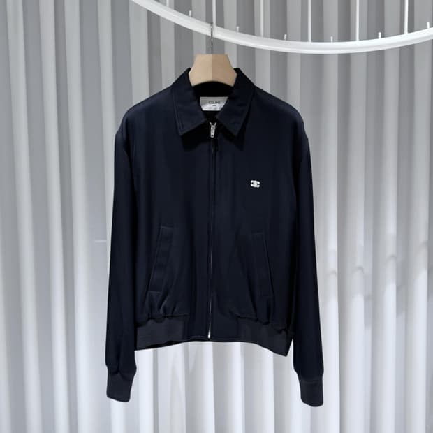 48 / 셀린느 트리옹프 비스코스 트윌 블루종 자켓