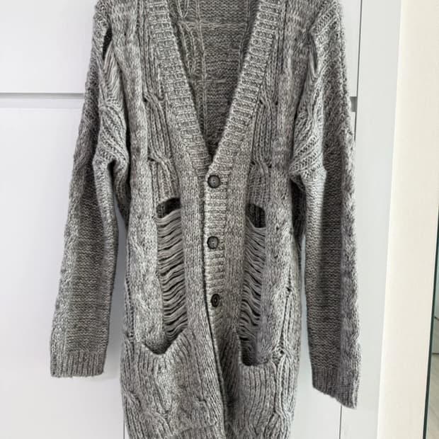 데미지 포인트 가디건 남녀