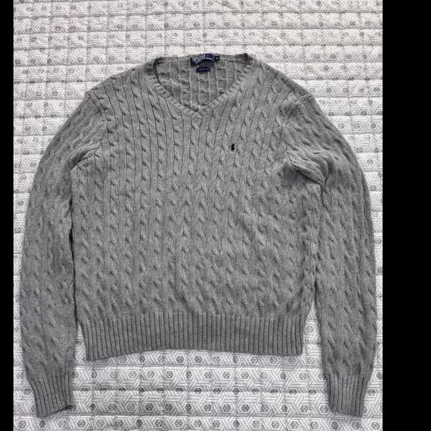 폴로 랄프로렌 케이블 니트 XL 회색