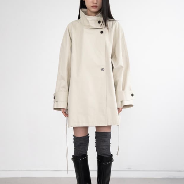 (구함) 피키 소사이어티 트렌치 코트 색상 베이지그레이