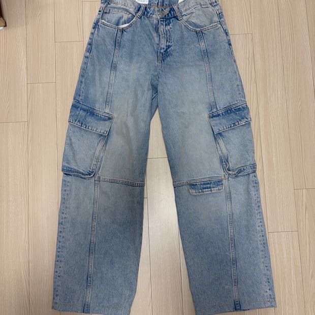 ZARA 카고 데님 팬츠 연청 EUR38