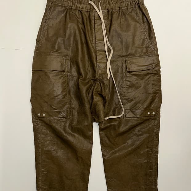 릭오웬스 왁스드 린넨 카고 팬츠 (50)