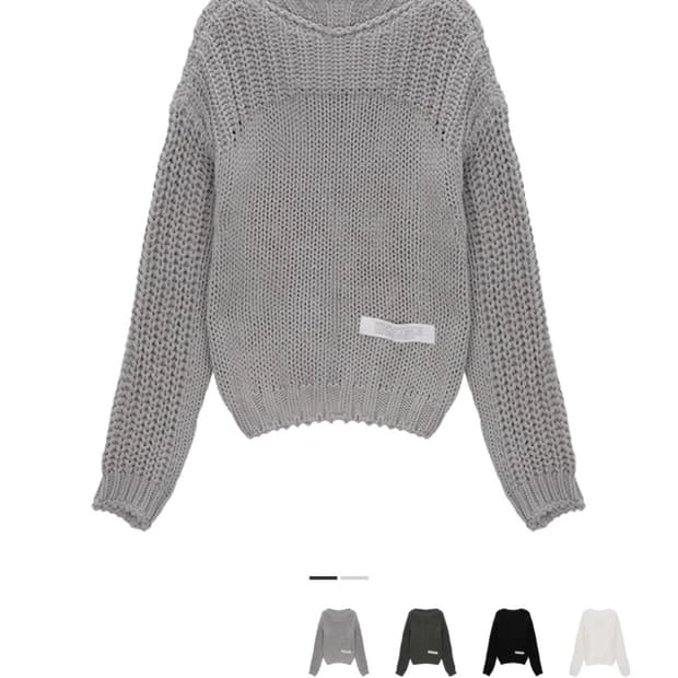 마뗑킴 브레이드 텍스쳐 니트 풀오버 그레이 새상품