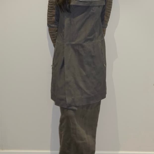 릭오웬스 2010aw 램스킨 하이넥 레더코트