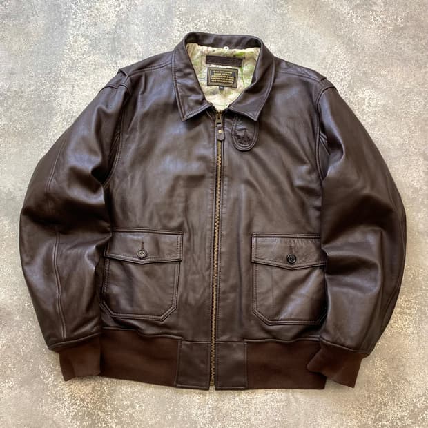 [XL] Vintage 빈티지 브라운 리얼레더 G-1 플라이트 자켓