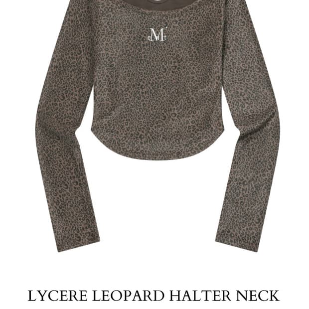 (새상품) 무센트 리세르 호피 홀터넥 레이어드 긴팔 티