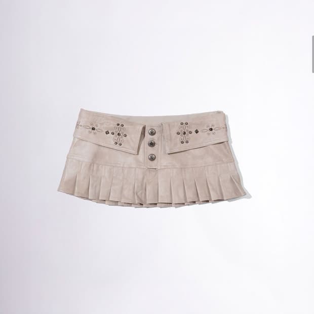 단종급처* 스컬프터 low rised micro leather skirt