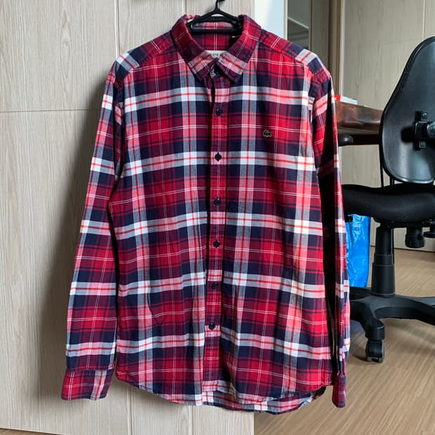 라코스테 체크셔츠