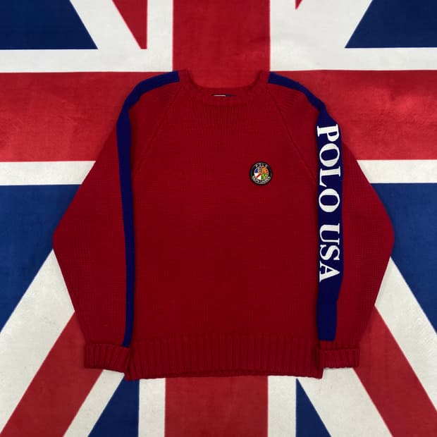  90s 폴로 USA 쿠키 니트  L 