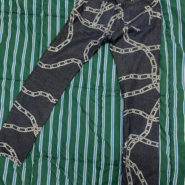 루이비통 체인 데님 팬츠