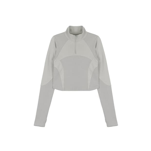 아트오브필드 HALF NECK CROPPED T-SHIRT - BEIGE