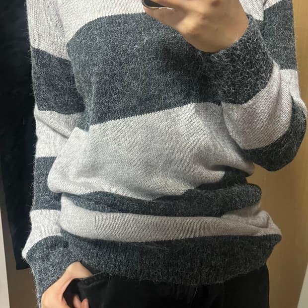 일본 빈티지 줄무늬 니트 원피스 갸루 y2k 모리