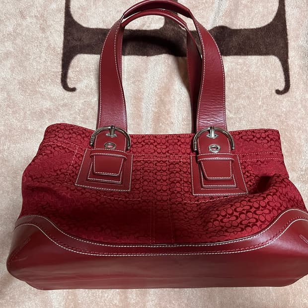 코치 빈티지 버건디 가방
