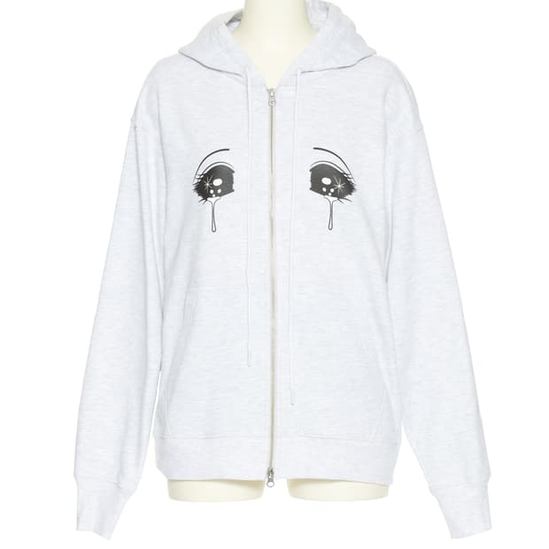 푸시버튼 후디집업 PF24 GRAY CRYING EYE ZIP-UP 
