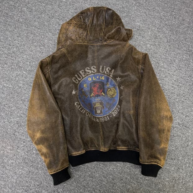 빈티지 가죽 게스 레더 자켓 M guess